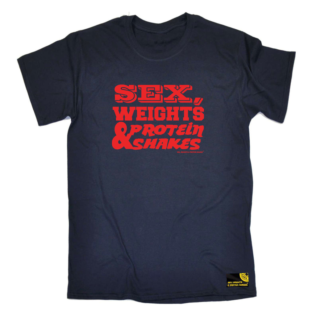 Swps Sex Weights Protein Shakes D1 Red - Mens Funny T-Shirt Tshirts