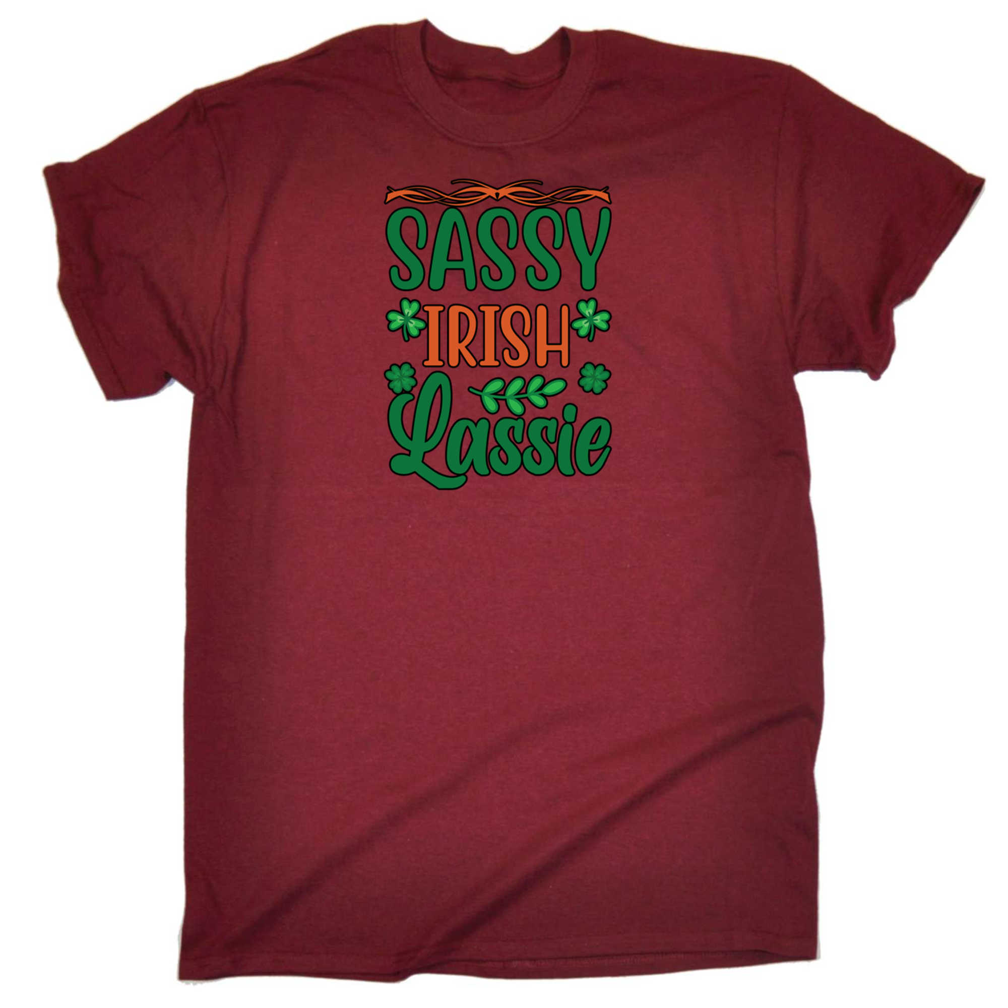 Sassy Irish Lassie Girl St Patricks Day Ireland - Mens 123t Funny T-Shirt Tshirts