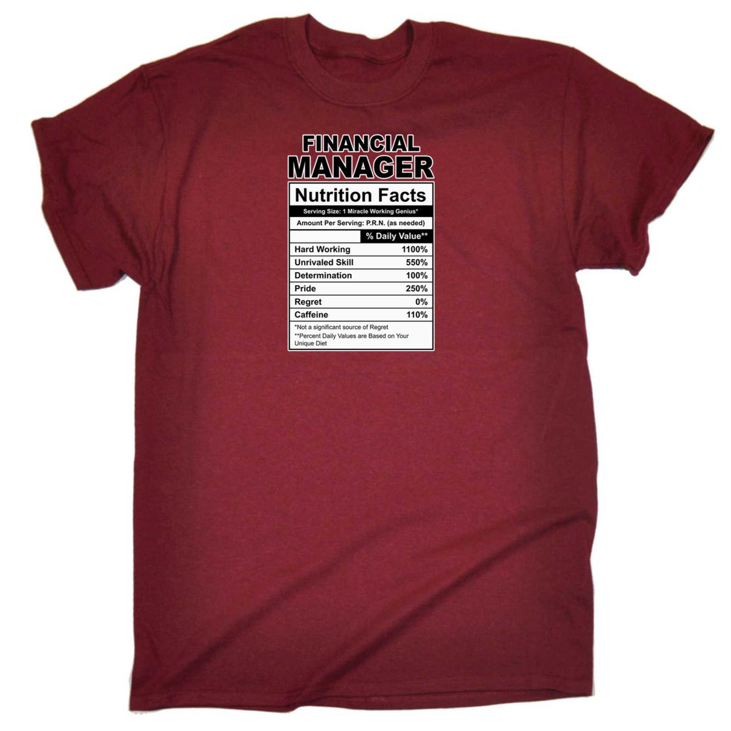 Financial Manager Nutrition Facts - Mens 123t Funny T-Shirt Tshirts