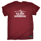 Pm Never Understimate Old Man Who Loves To Snowboard - Mens Funny T-Shirt Tshirts