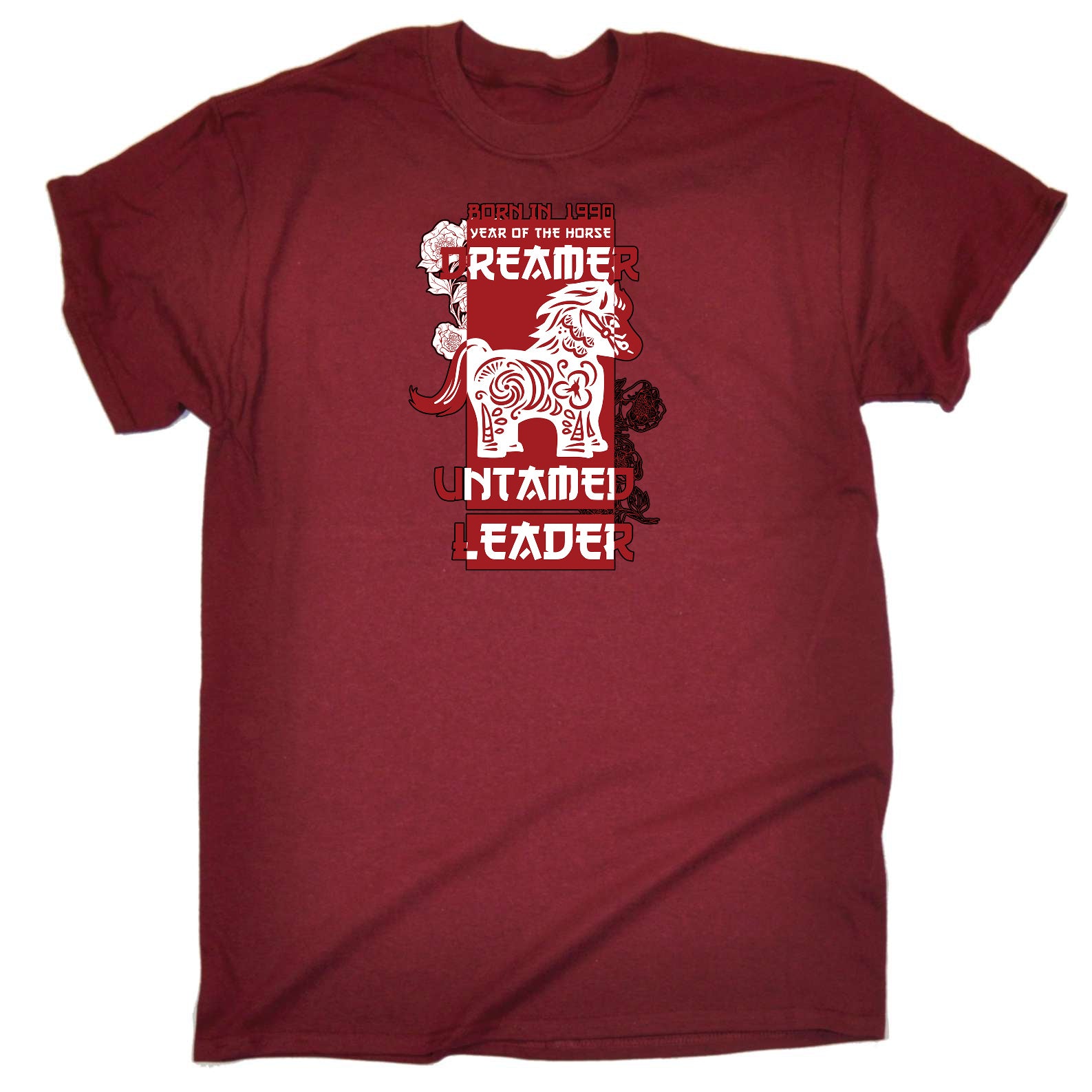 Born In 1990 Year Of The Horse Birthday - Mens Funny T-Shirt Tshirts