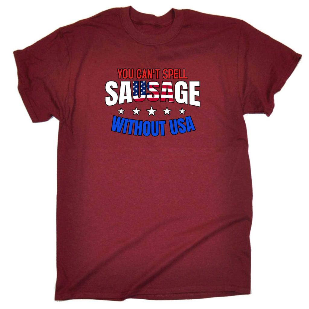You Cant Spell Sausage Without Usa - Mens 123t Funny T-Shirt Tshirts