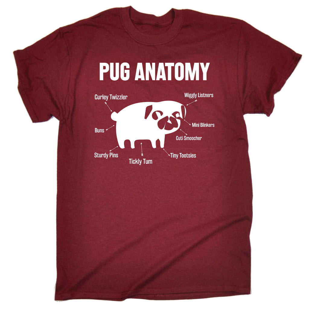Pug Anatomy Dog Pugs Dogs - Mens Funny T-Shirt Tshirts
