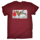 Peace Love Reindeer Christmas Xmas - Mens Funny T-Shirt Tshirts