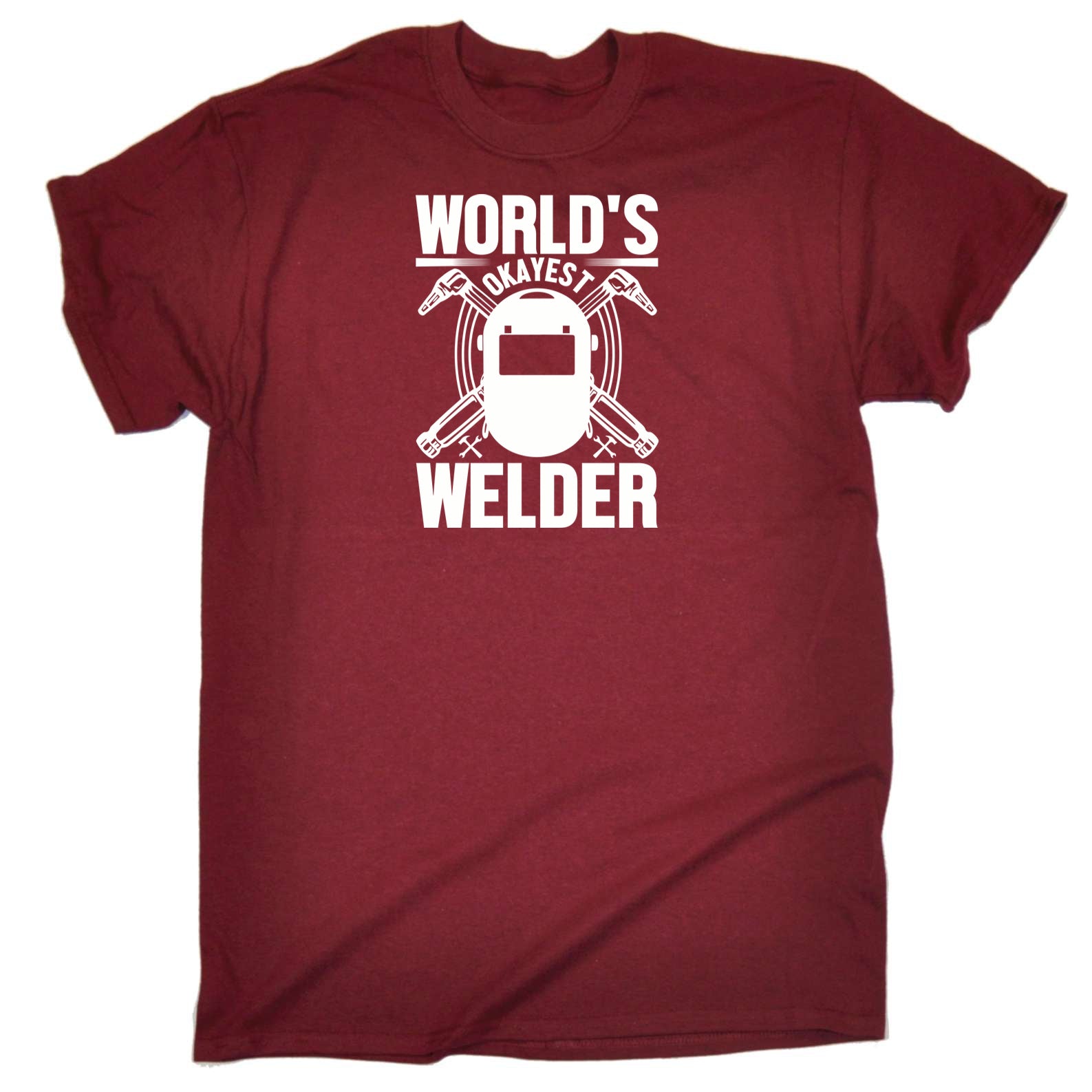 Worlds Okayest Welder Welding - Mens 123t Funny T-Shirt Tshirts