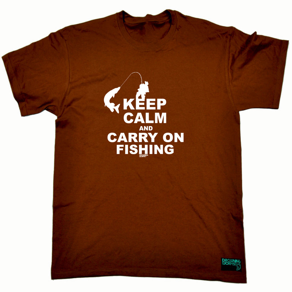 Dw Keep Calm And Carry On Fishing - Mens Funny T-Shirt Tshirts