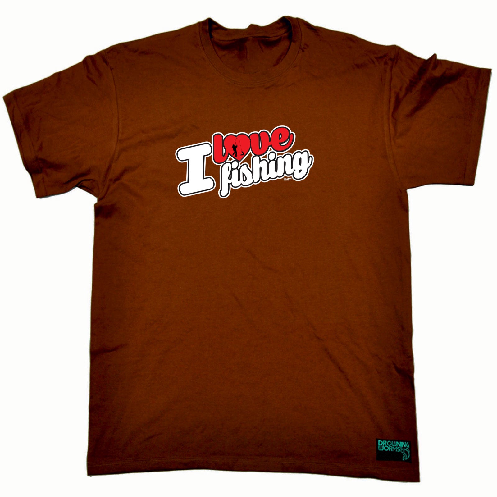 Dw I Love Fishing Stencil - Mens Funny T-Shirt Tshirts