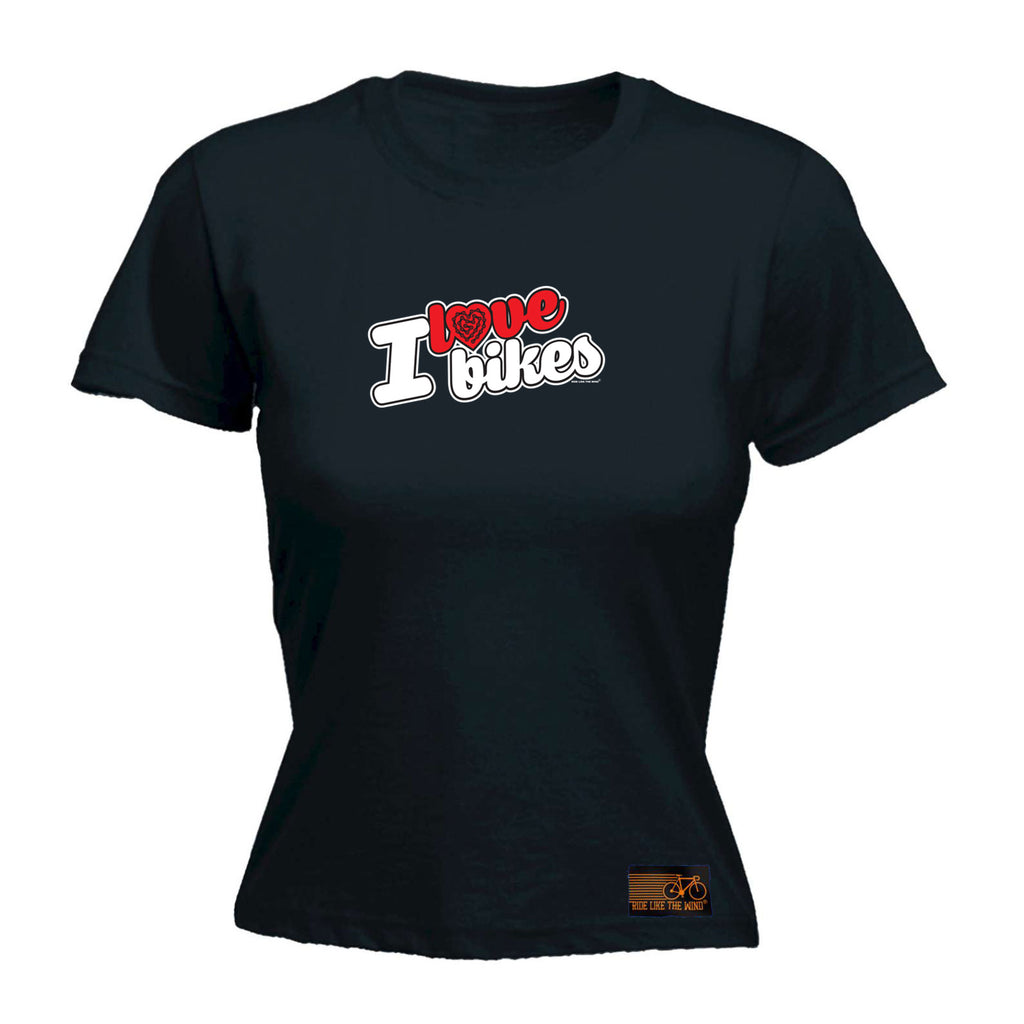 Rltw I Love Bikes Stencil - Funny Womens T-Shirt Tshirt
