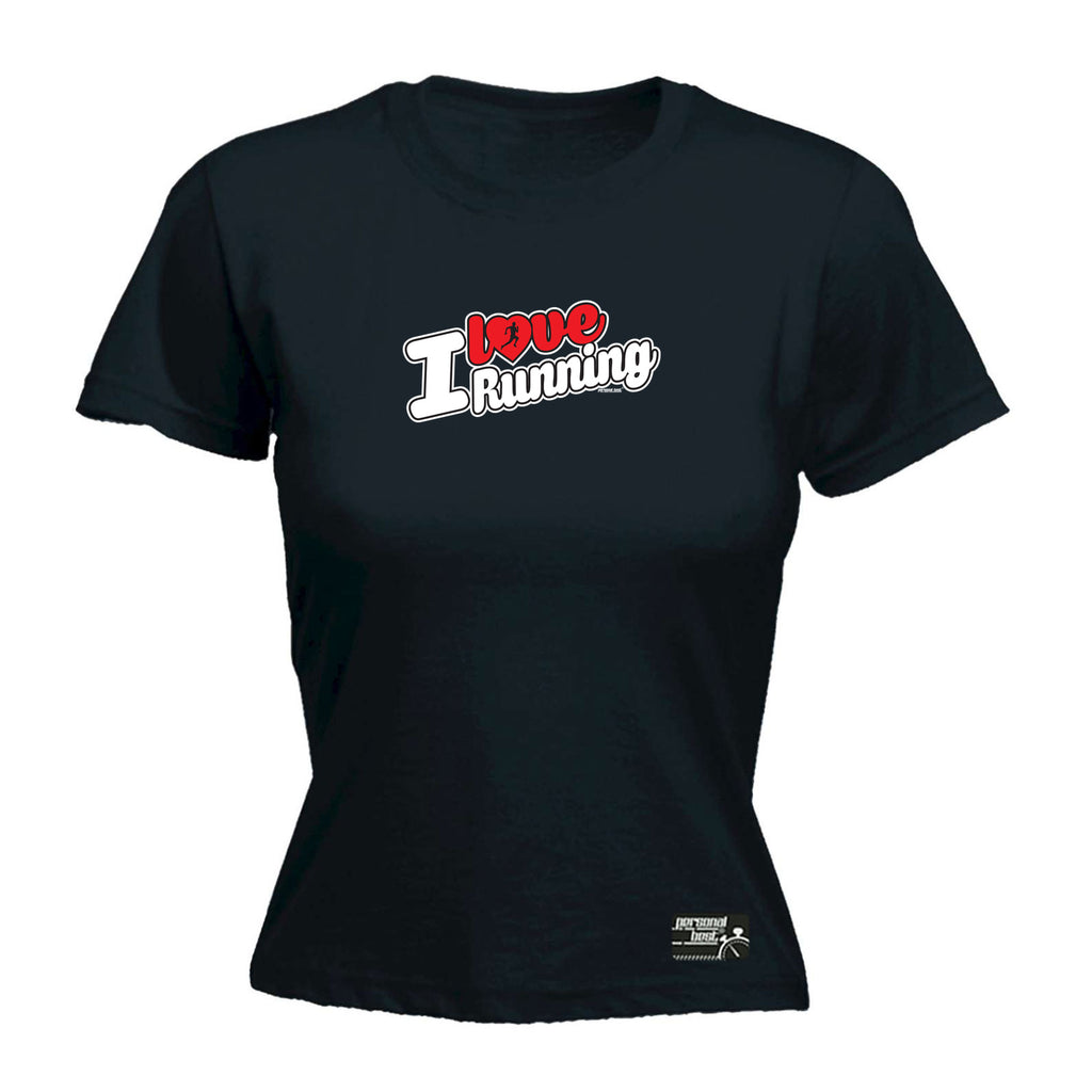 Pb I Love Running Stencil - Funny Womens T-Shirt Tshirt