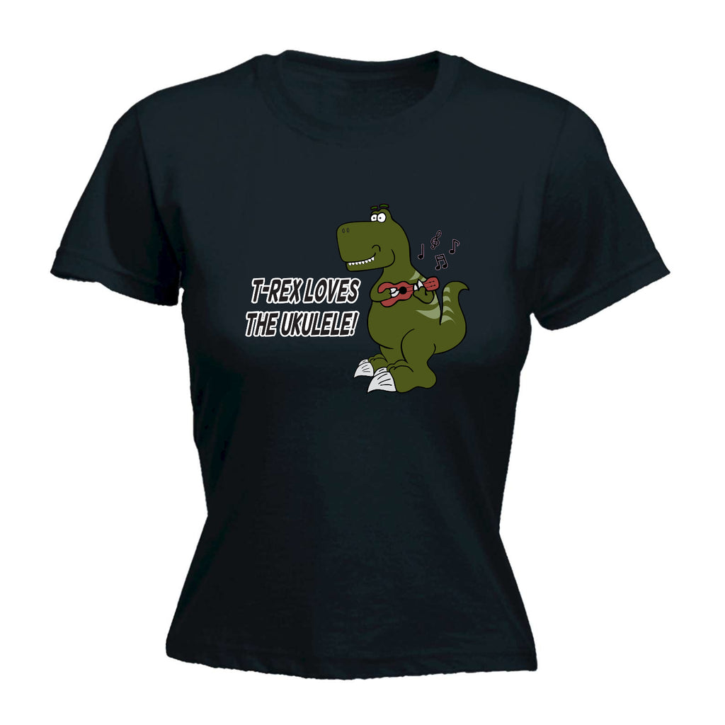 Trex Loves Ukulele Dinosaur - Funny Womens T-Shirt Tshirt