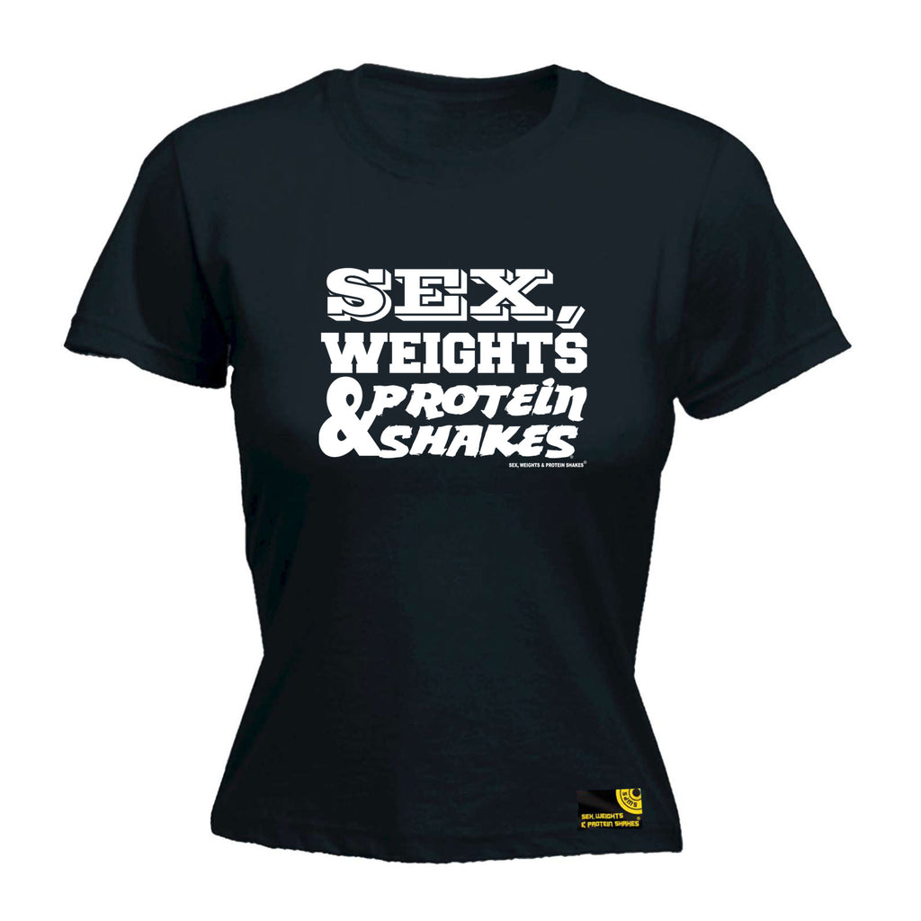 Swps Sex Weights Protein Shakes D1 White - Funny Womens T-Shirt Tshirt
