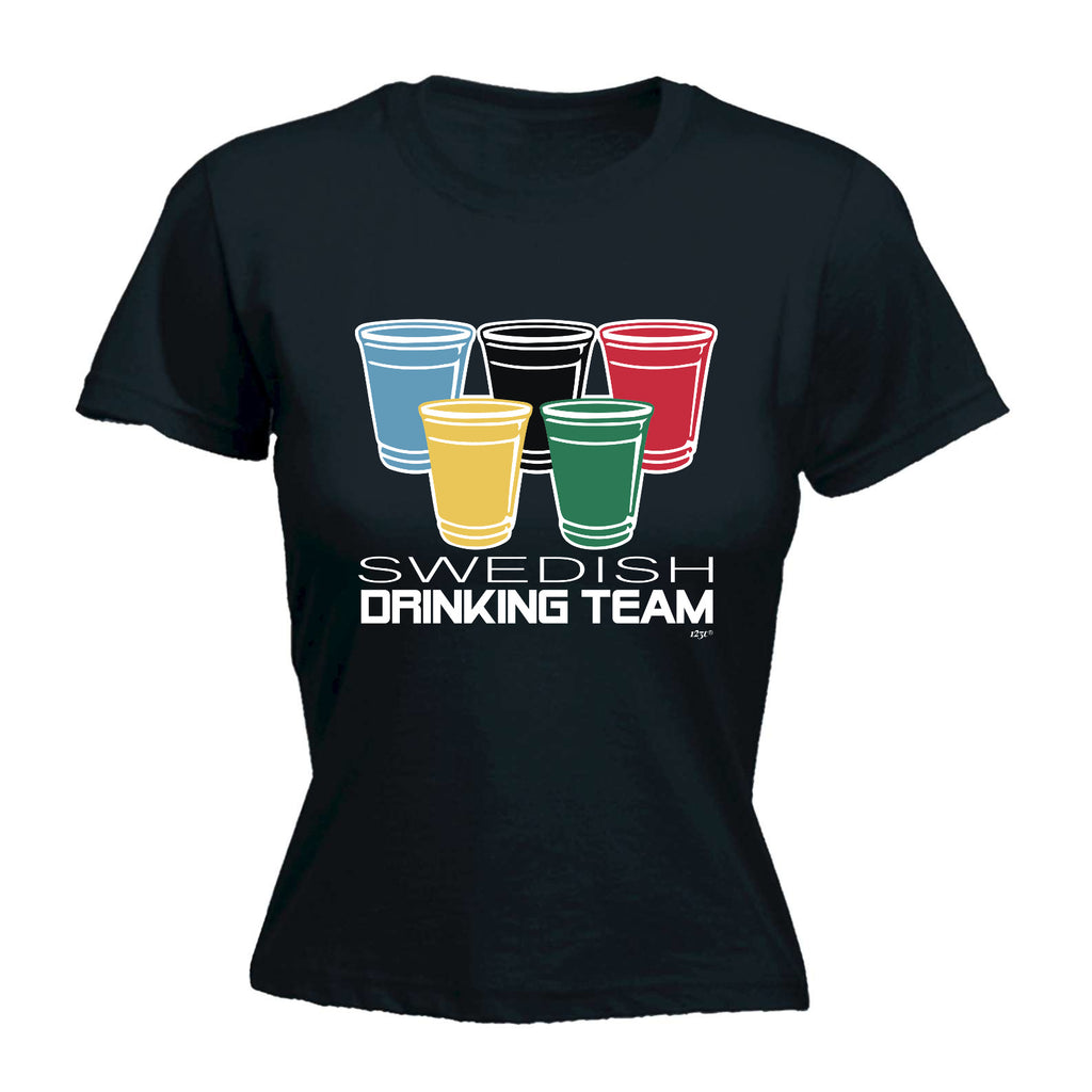 Swedish Drinking Team Glasses - Funny Womens T-Shirt Tshirt