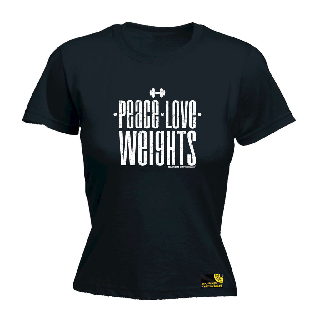 Swps Peace Love Weights - Funny Womens T-Shirt Tshirt