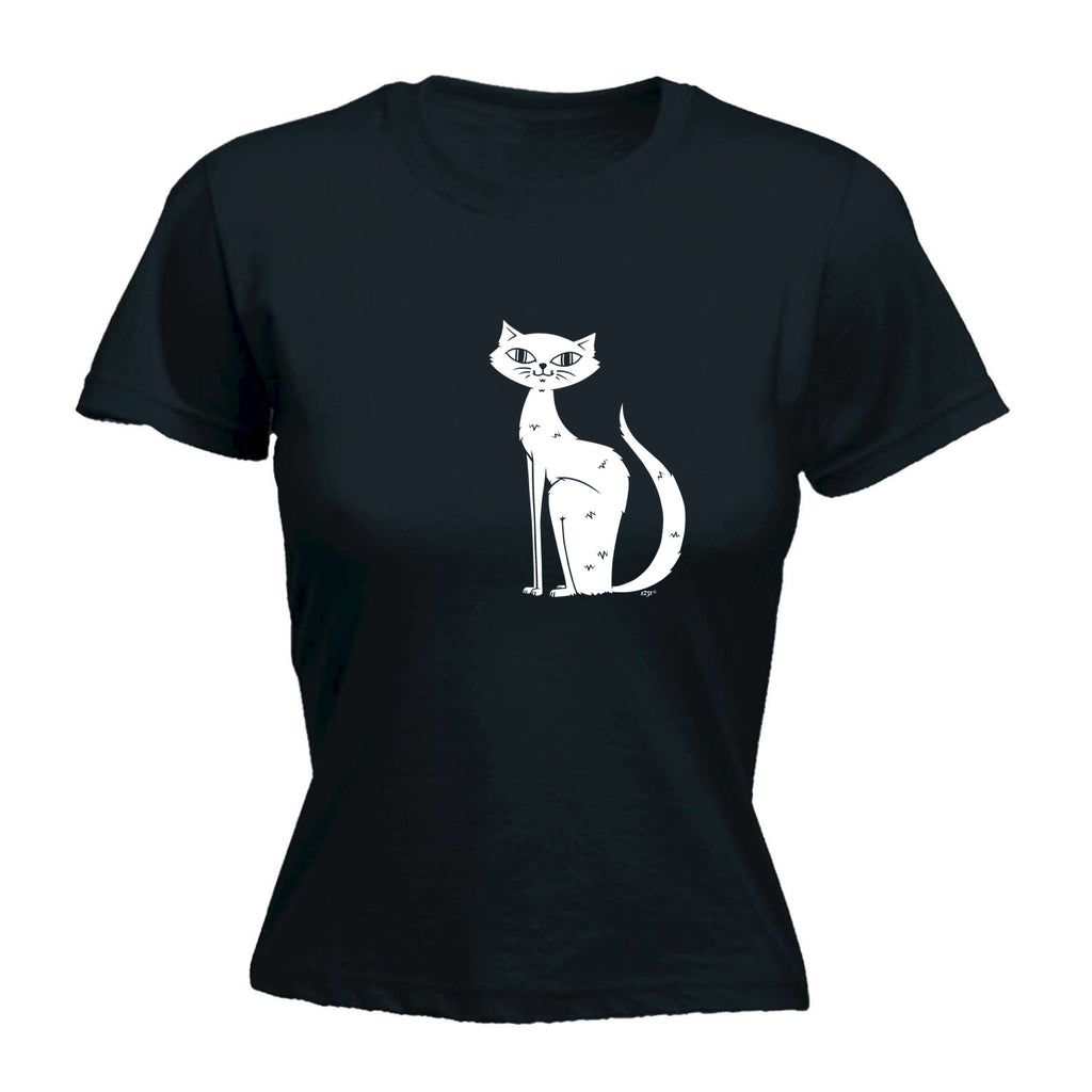 Cat Sitting - Funny Womens T-Shirt Tshirt