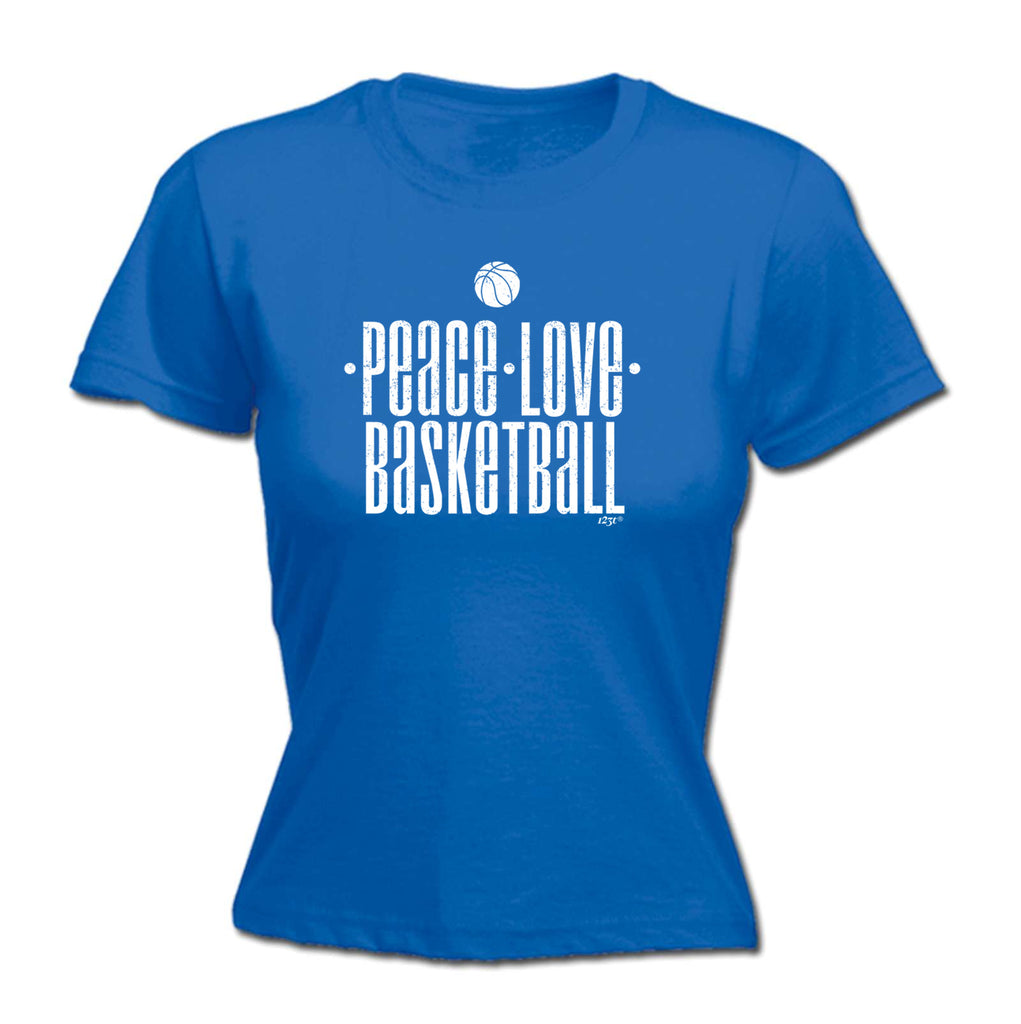 Peace Love Basketball - Funny Womens T-Shirt Tshirt