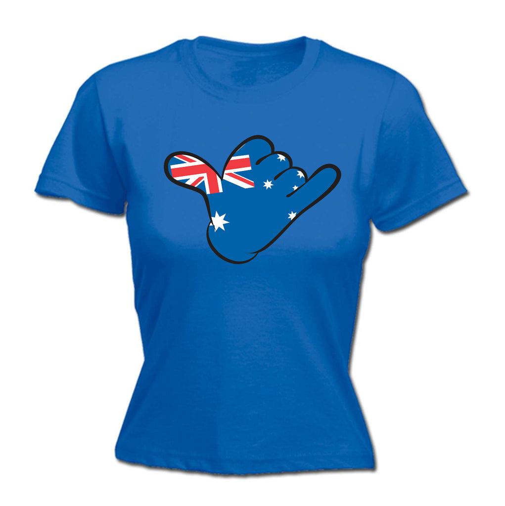 Shaka Aussie Flag - Funny Womens T-Shirt Tshirt