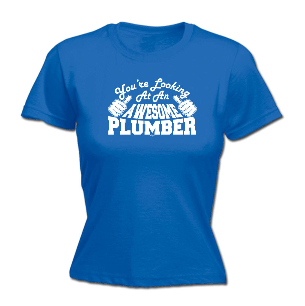Youre Looking At An Awesome Plumber - Funny Womens T-Shirt Tshirt