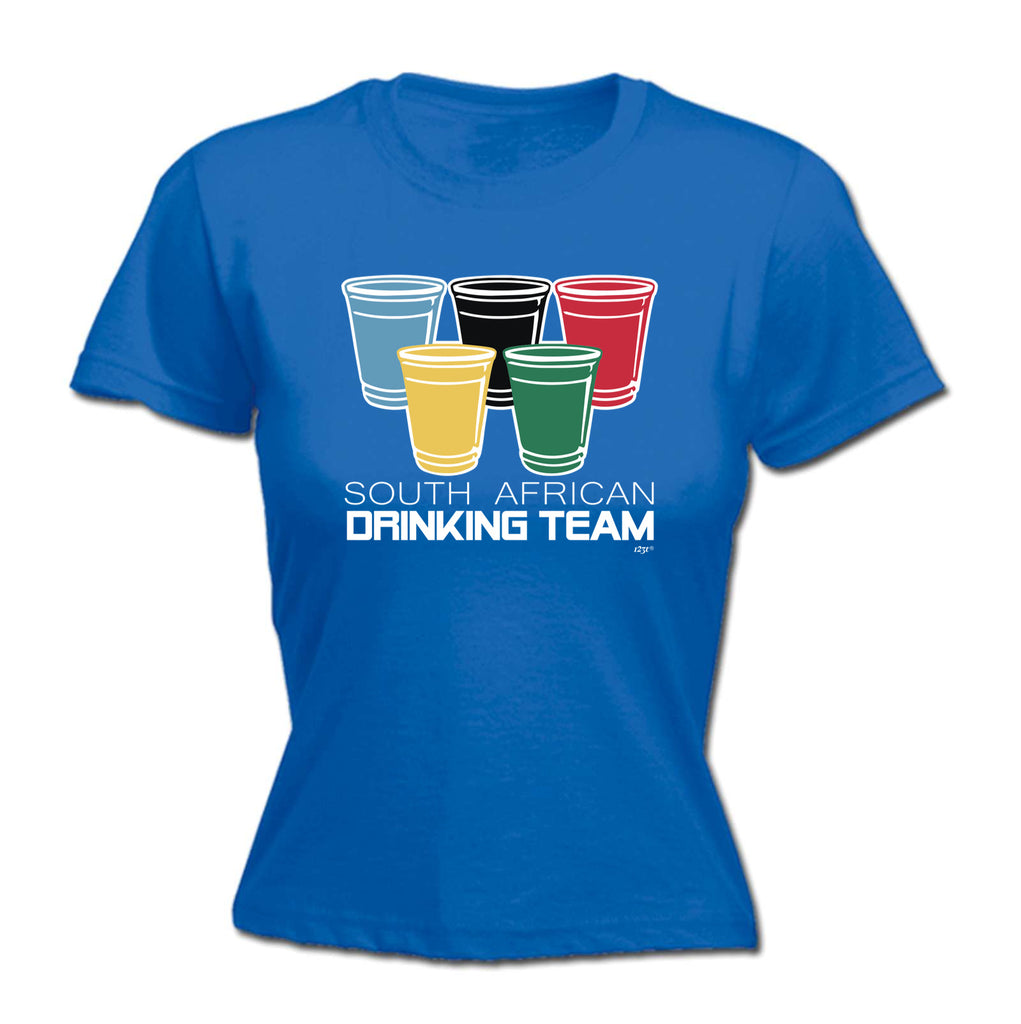 South African Drinking Team Glasses - Funny Womens T-Shirt Tshirt