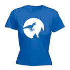 Dinosaur Across The Moon - Funny Womens T-Shirt Tshirt