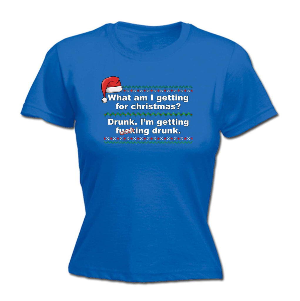 Getting Drunk For Christmas - Funny Womens T-Shirt Tshirt