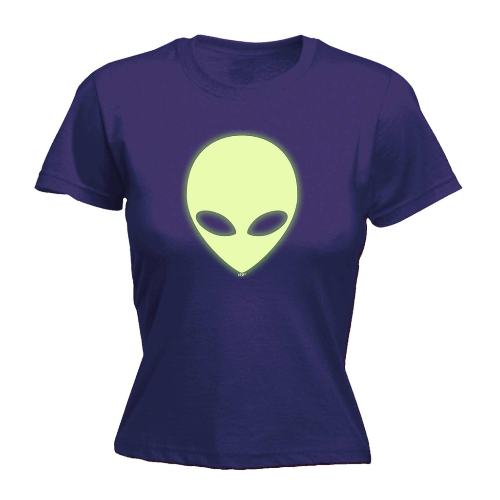 Alien Head Glow In The Dark - Funny Womens T-Shirt Tshirt