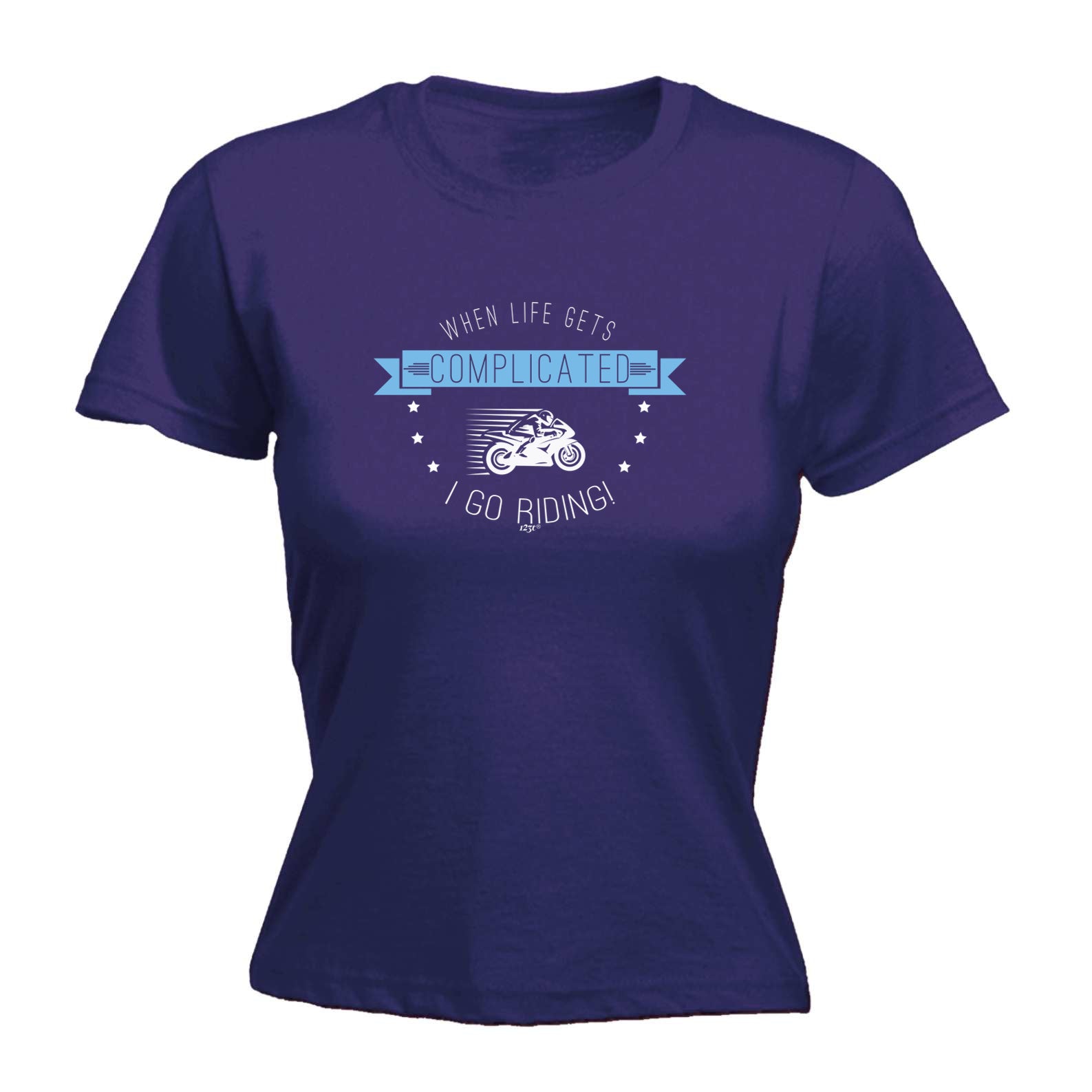 When My Life Gets Complicated Go Riding Moto - Funny Womens T-Shirt Tshirt