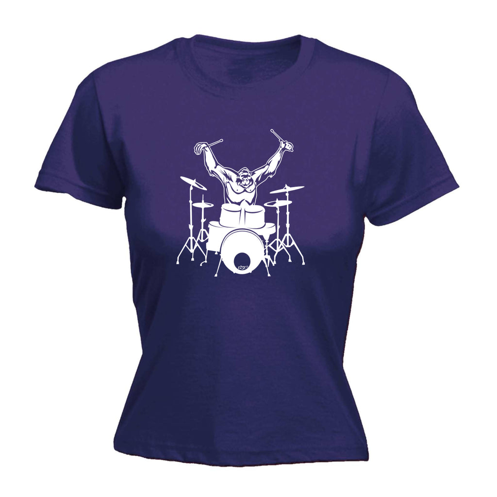 Gorilla Drummer Drums Music - Funny Womens T-Shirt Tshirt