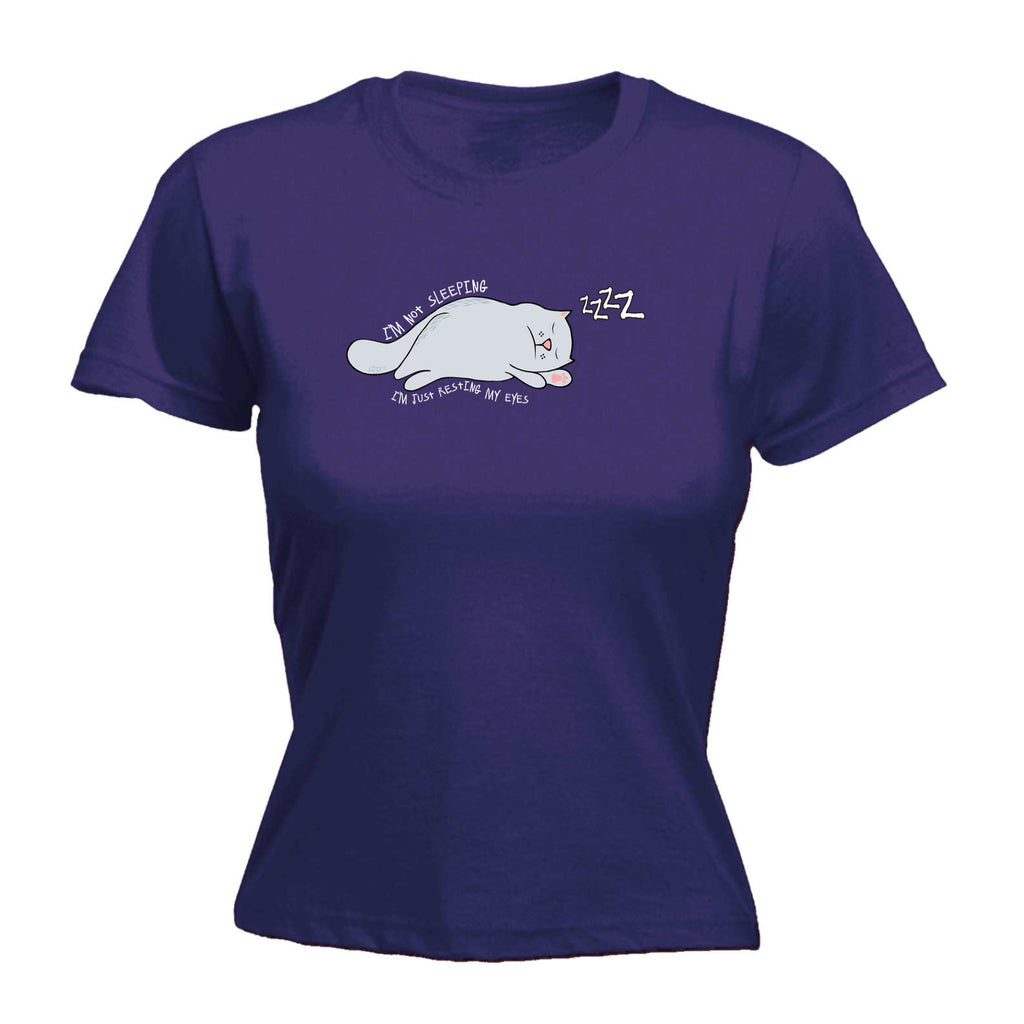 Im Not Sleeping Cat - Funny Womens T-Shirt Tshirt
