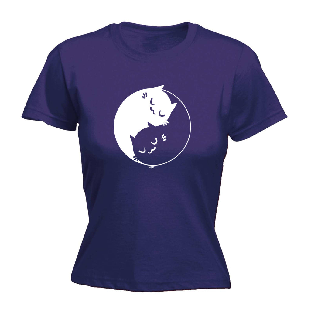 Yin Yang Cat - Funny Womens T-Shirt Tshirt