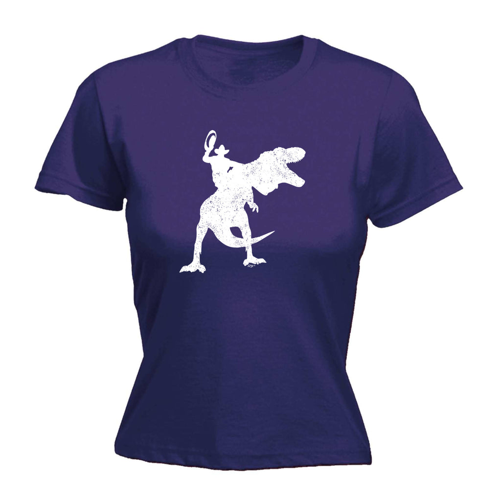 Cowboy Riding T Rex Dinosaur - Funny Womens T-Shirt Tshirt