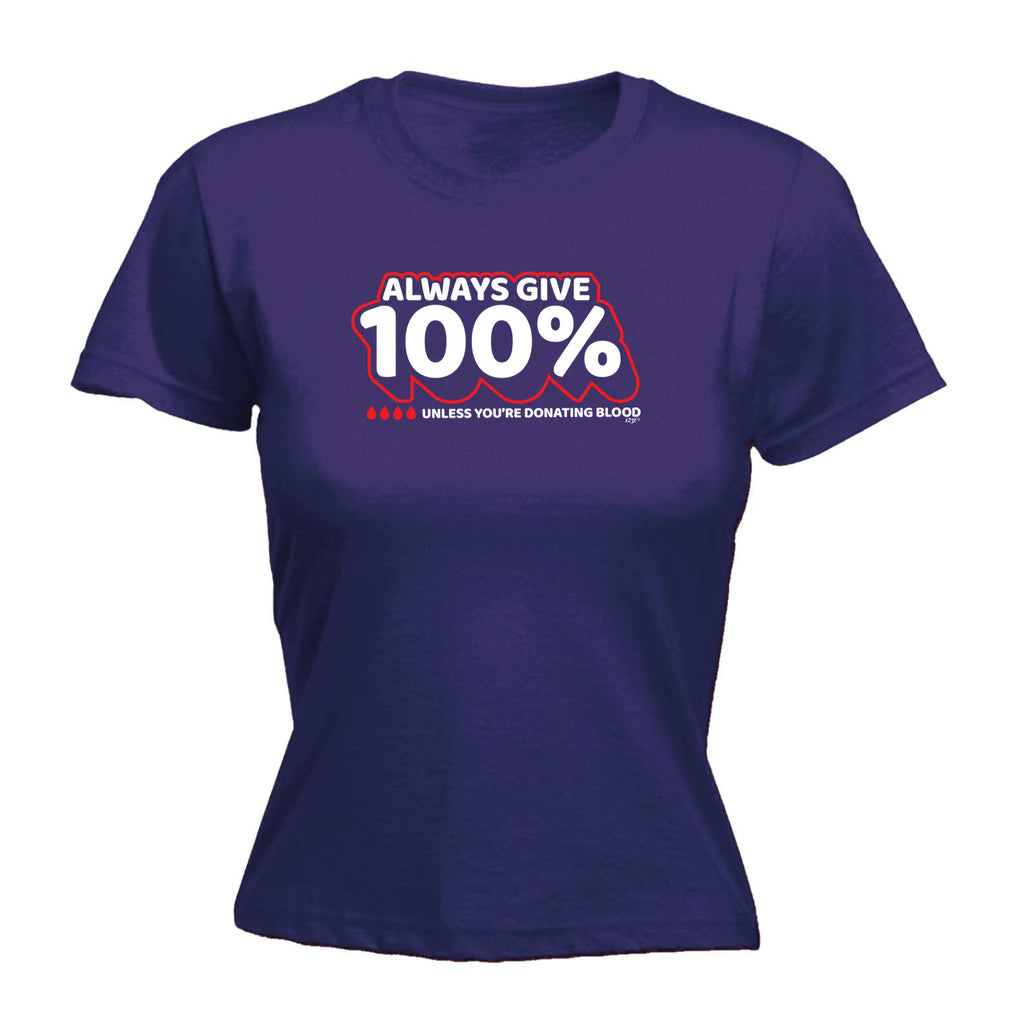 Give 100 Unless Donating Blood - Funny Womens T-Shirt Tshirt