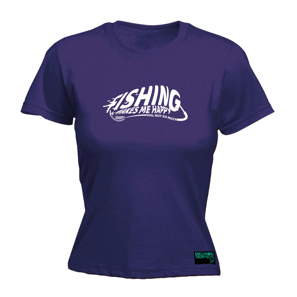 Dw Fishing Makes Me Happy - Funny Womens T-Shirt Tshirt