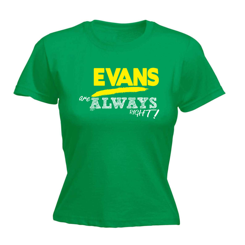 Evans Always Right - Funny Womens T-Shirt Tshirt