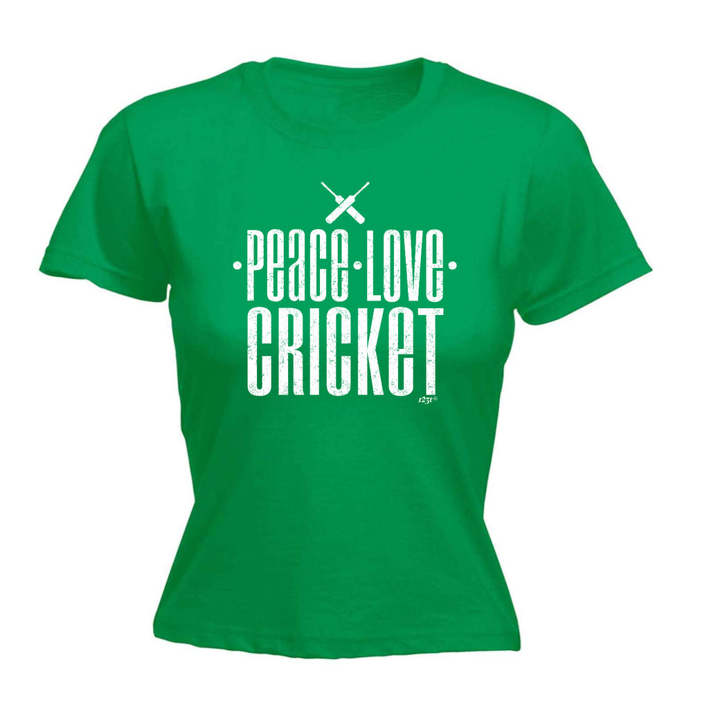 Peace Love Cricket - Funny Womens T-Shirt Tshirt