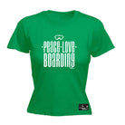 Pm Peace Love Boarding - Funny Womens T-Shirt Tshirt