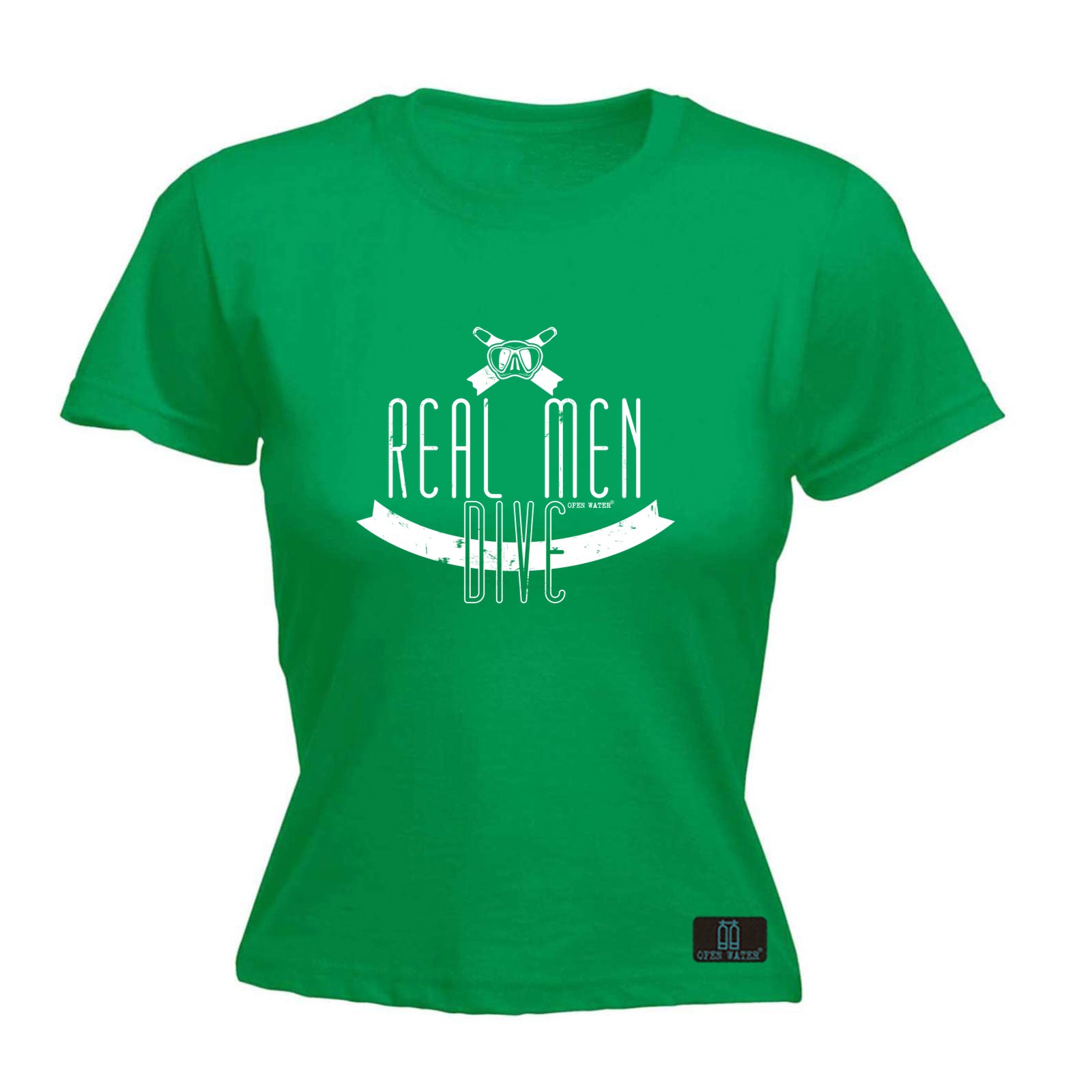 Ow Real Men Dive - Funny Womens T-Shirt Tshirt