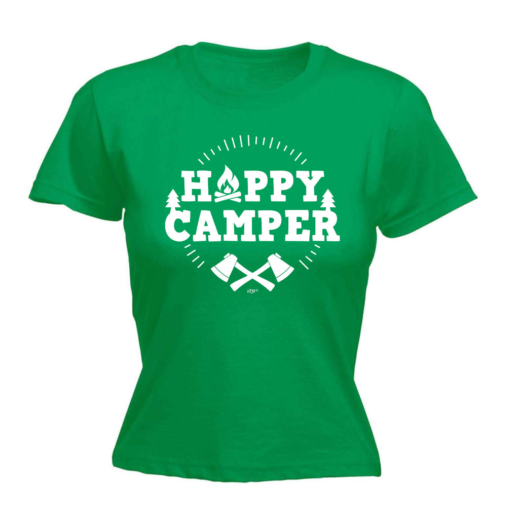 Happy Camper Camping - Funny Womens T-Shirt Tshirt