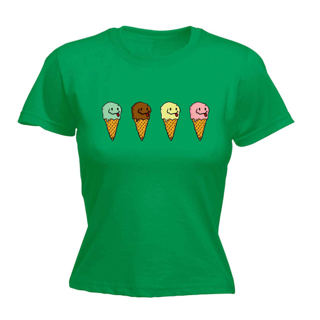 Ice Cream 4 Flavours - Funny Womens T-Shirt Tshirt