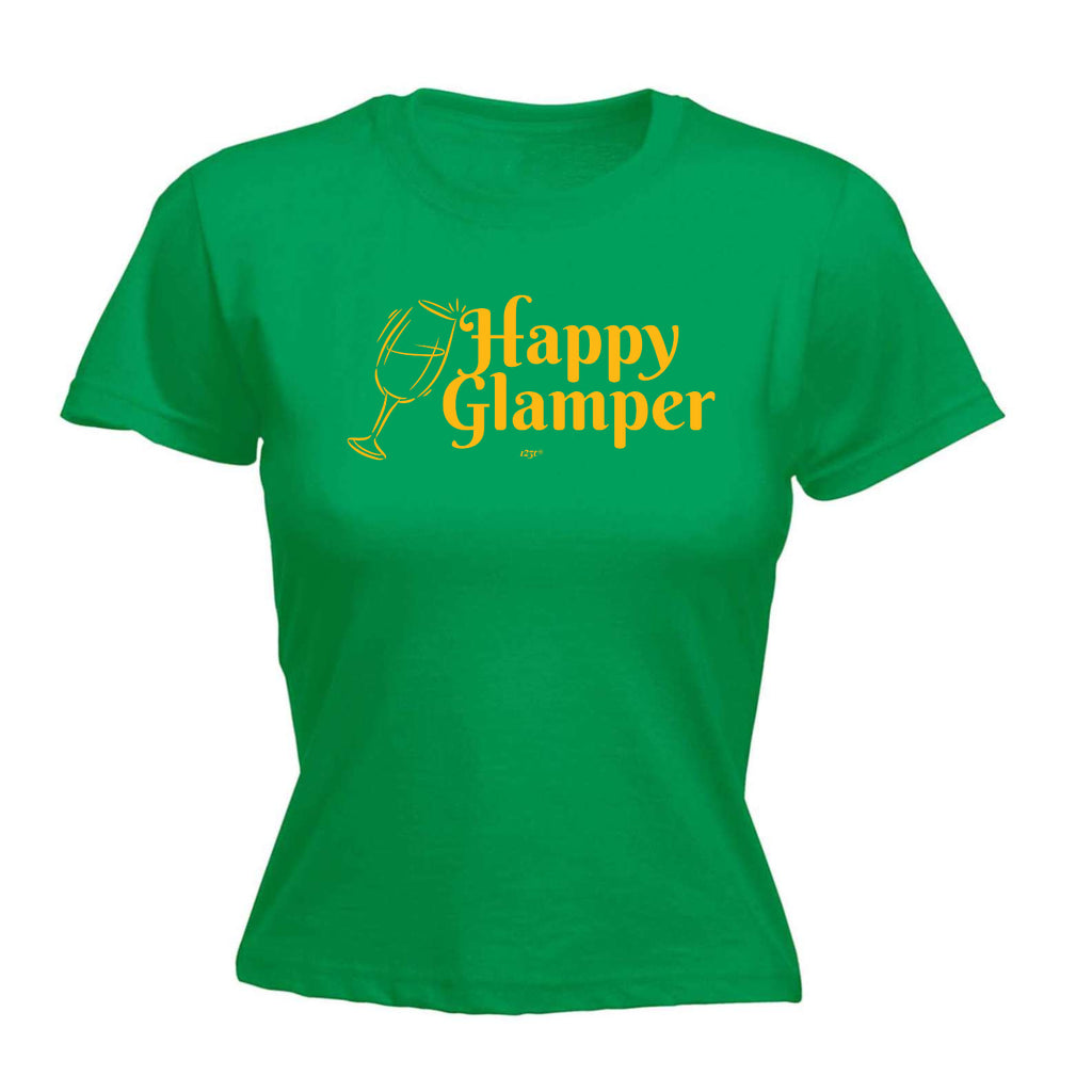Happy Glamper Camping - Funny Womens T-Shirt Tshirt