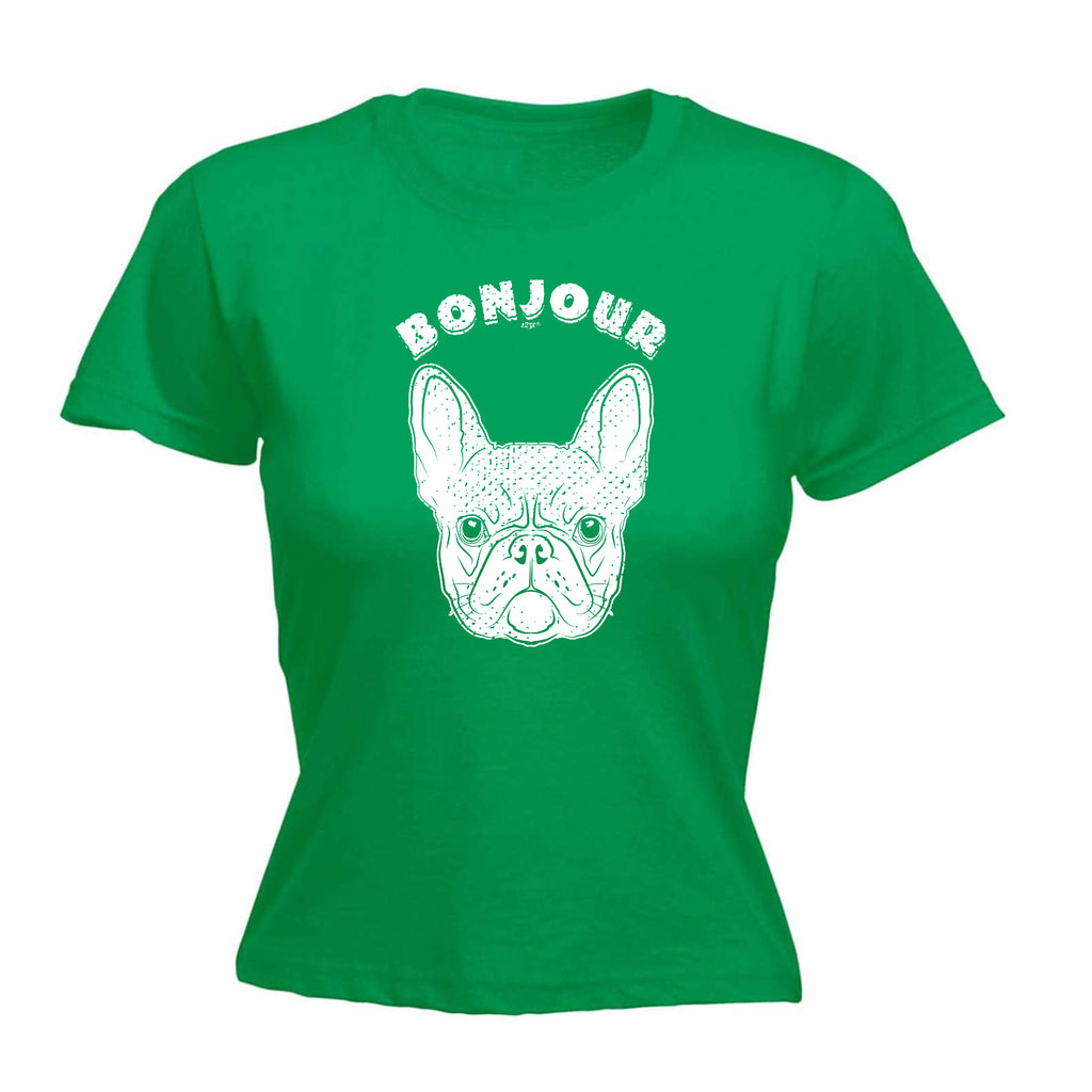 Bonjour Bulldog Face - Funny Womens T-Shirt Tshirt