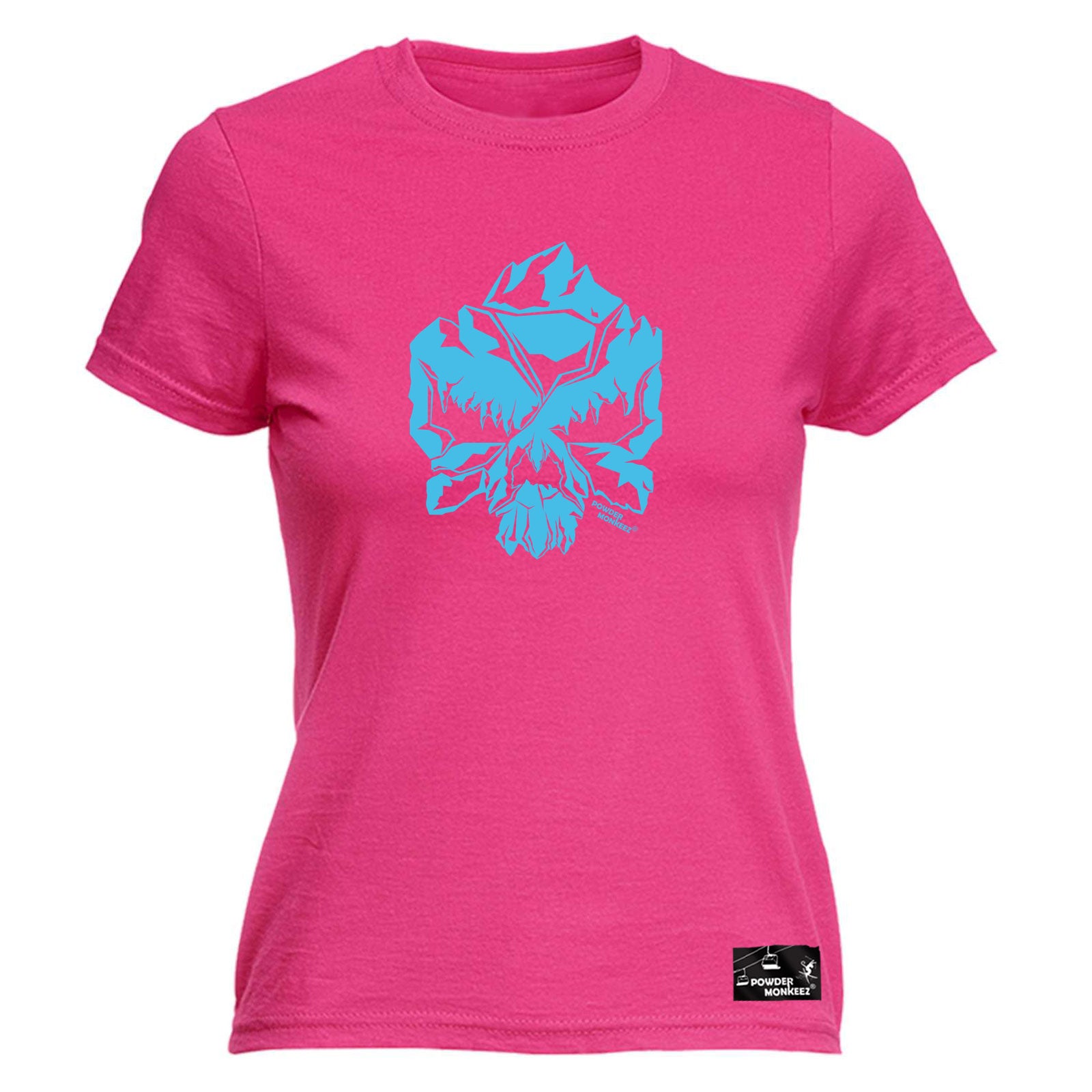 Pm Skull Mountain Blue - Funny Womens T-Shirt Tshirt