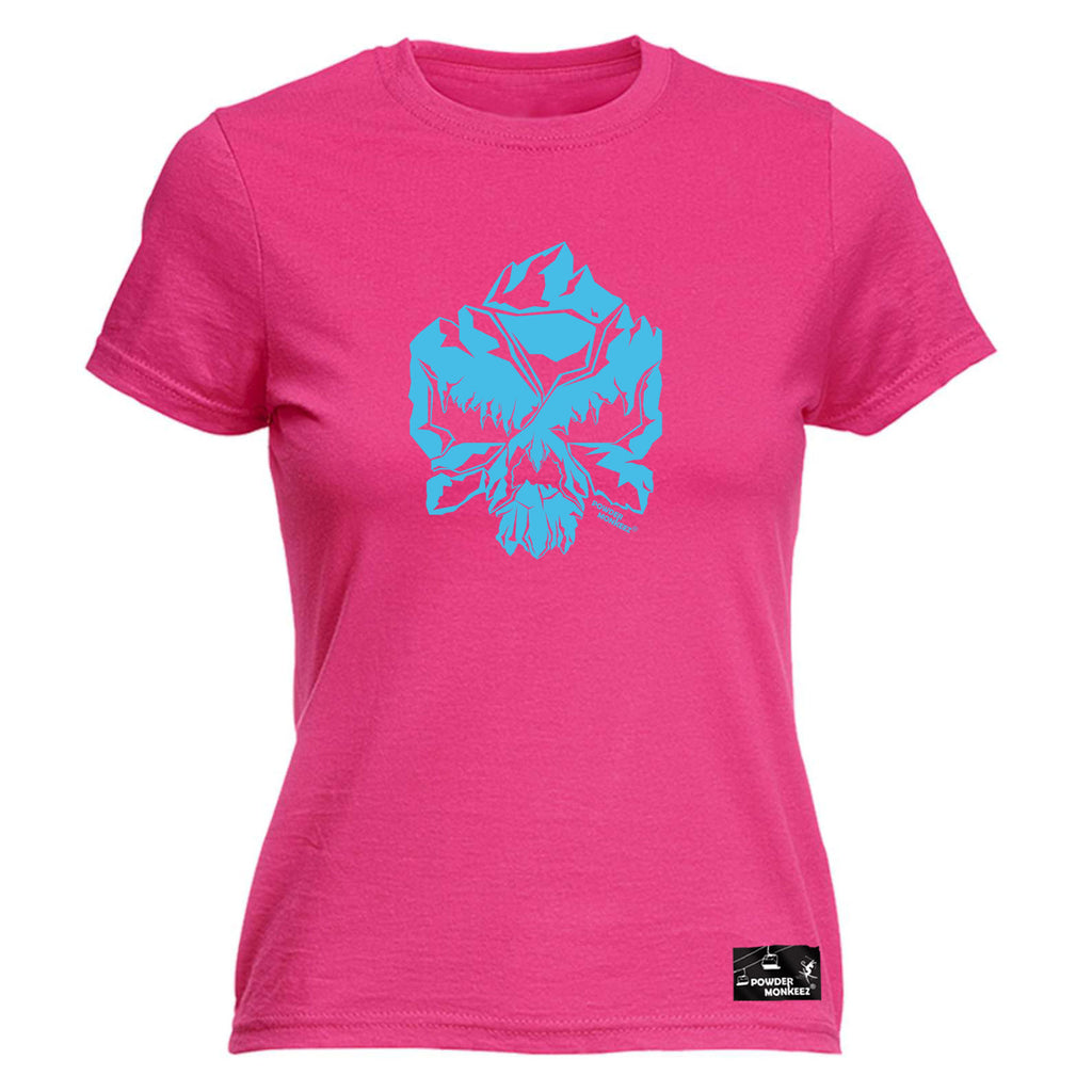 Pm Skull Mountain Blue - Funny Womens T-Shirt Tshirt