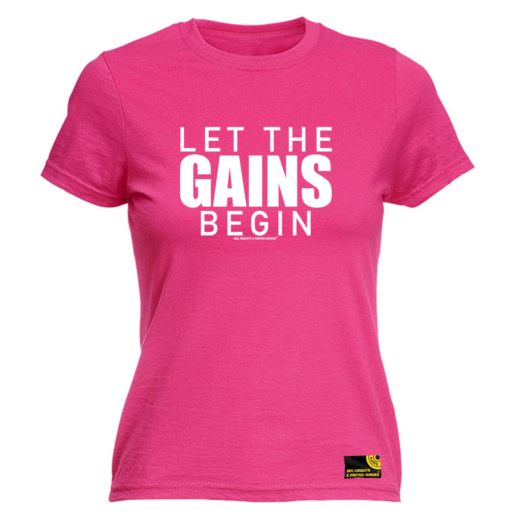 Swps Let The Gains Begin - Funny Womens T-Shirt Tshirt