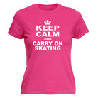 Keep Calm And Carry On Skating - Funny Womens T-Shirt Tshirt