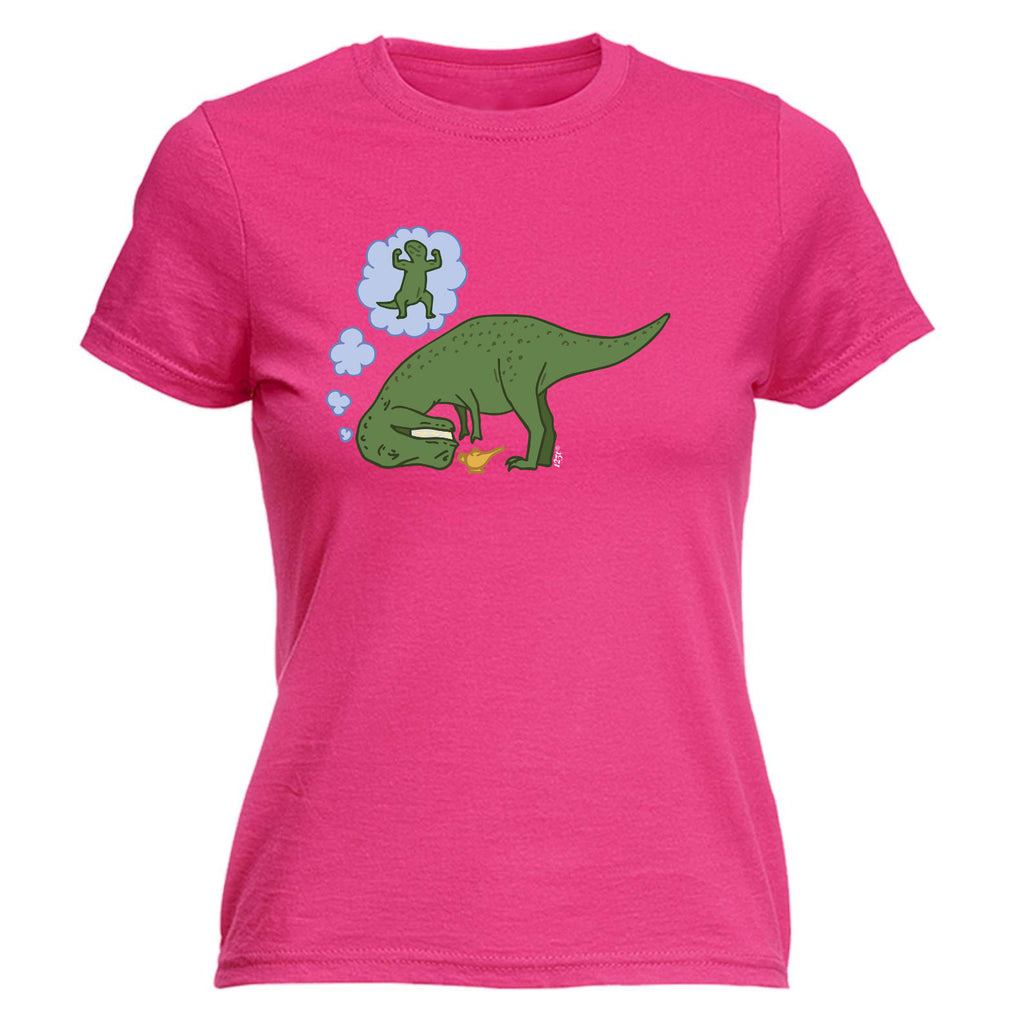 Dinosaur Wish Lamp - Funny Womens T-Shirt Tshirt