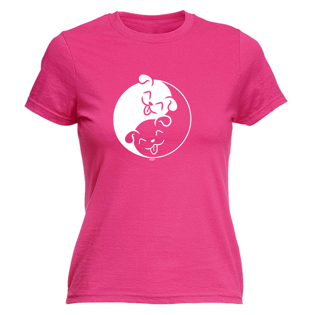 Yin Yang Dog - Funny Womens T-Shirt Tshirt