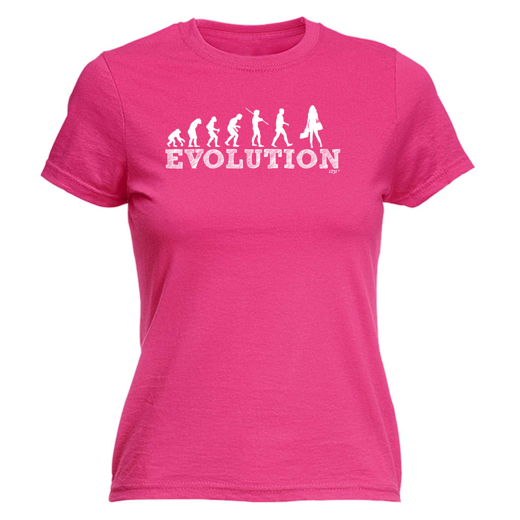 Evolution Shopping - Funny Womens T-Shirt Tshirt