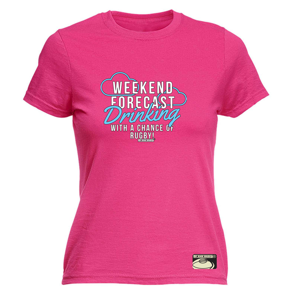Uau Weekend Forecast Rugby - Funny Womens T-Shirt Tshirt