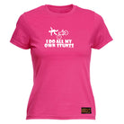Rltw I Do All My Own Stunts Cycle - Funny Womens T-Shirt Tshirt