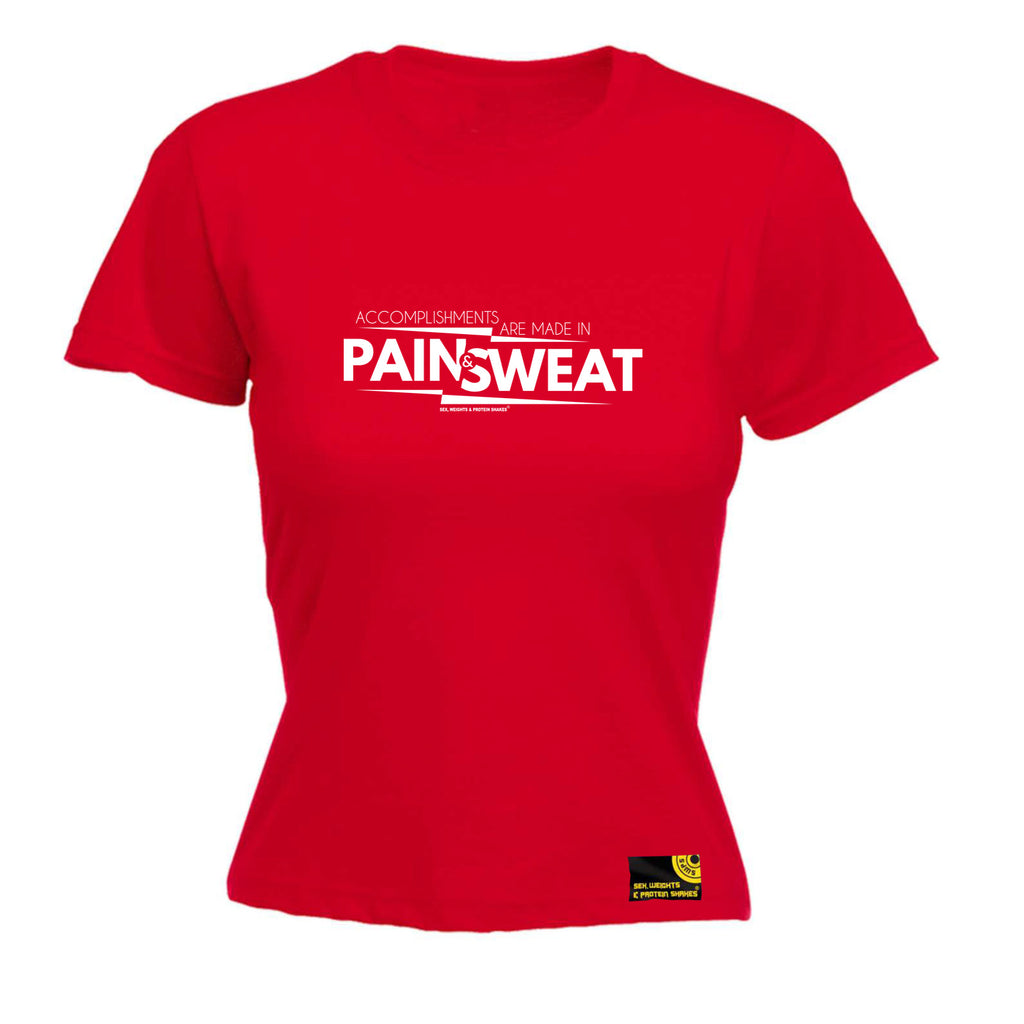 Swps Accomplishments Pain And Sweat - Funny Womens T-Shirt Tshirt